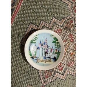 Vintage Disneyland Sleeping Beauty Castle Mini Plate Souvenir Trinket Dish Japan